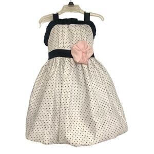 White and Black Polk Dot Dress Size 3T Formal Wedding Holiday